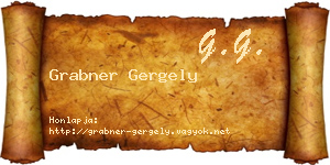 Grabner Gergely névjegykártya